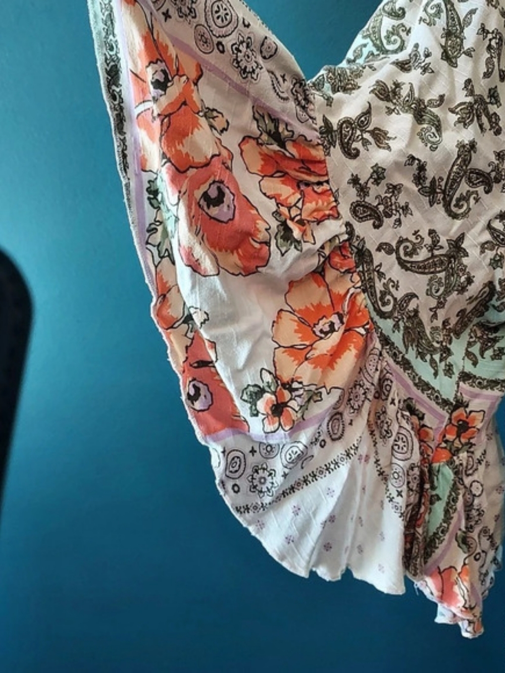 Cato Paisley Floral Tunic White & Orange Size 14/16W Like New - Picture 7 of 7
